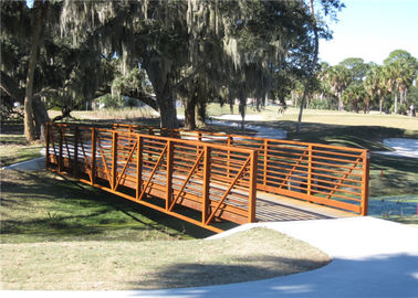 Fast Assembled Prefabricated Steel Pedestrian Bridges / Steel Truss Pedestrian Bridge For Walk