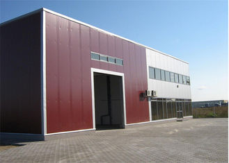 Metal Sheet Prefabricated Steel Structures Workshop With Insulation Wall