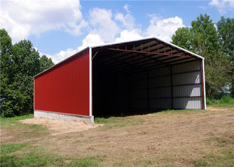 Custom Made Prefabricated Steel Structure Warehouse , Metal Barn Garage Long Life Span