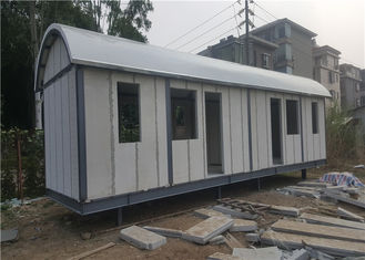 Curved Roof Sandwich Panel Prefab Steel House / Metal Frame House With Base