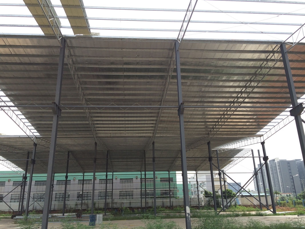 Hot Dip Galvanized Long Span Steel Structure Workshop With Efficient Production Flow And Layout