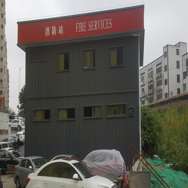 Two Storey Prefabricated Light Steel Structures Building Construction For Fire Services GB Standard