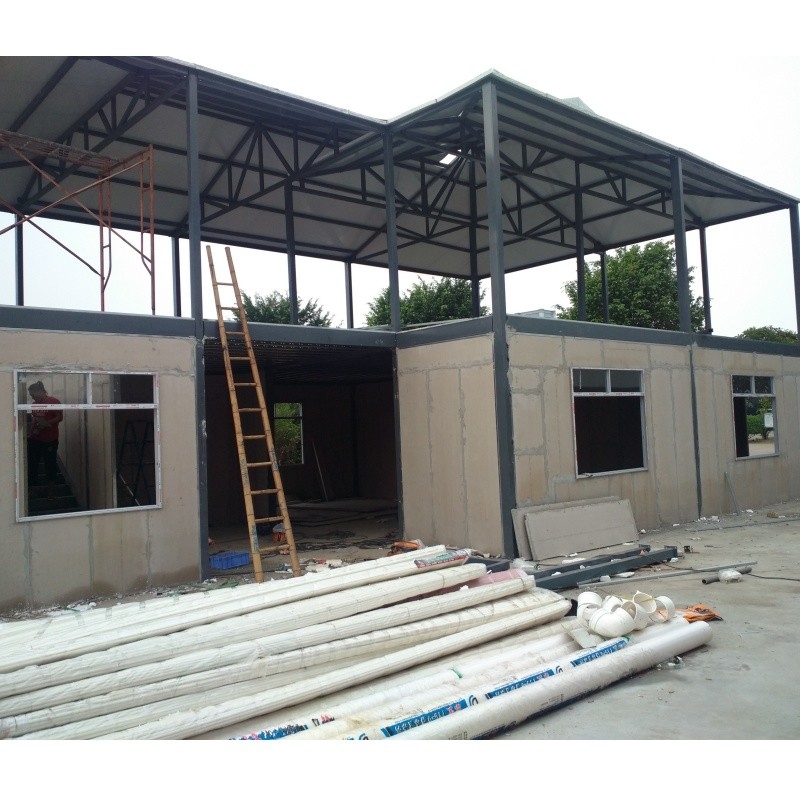 CUSTOMIZABLE MATERIALS TWO-STORY STEEL STRUCTURE SUITABLE FOR MODERN ECONOMICAL RESIDENTIAL LIGHT STEEL VILLA