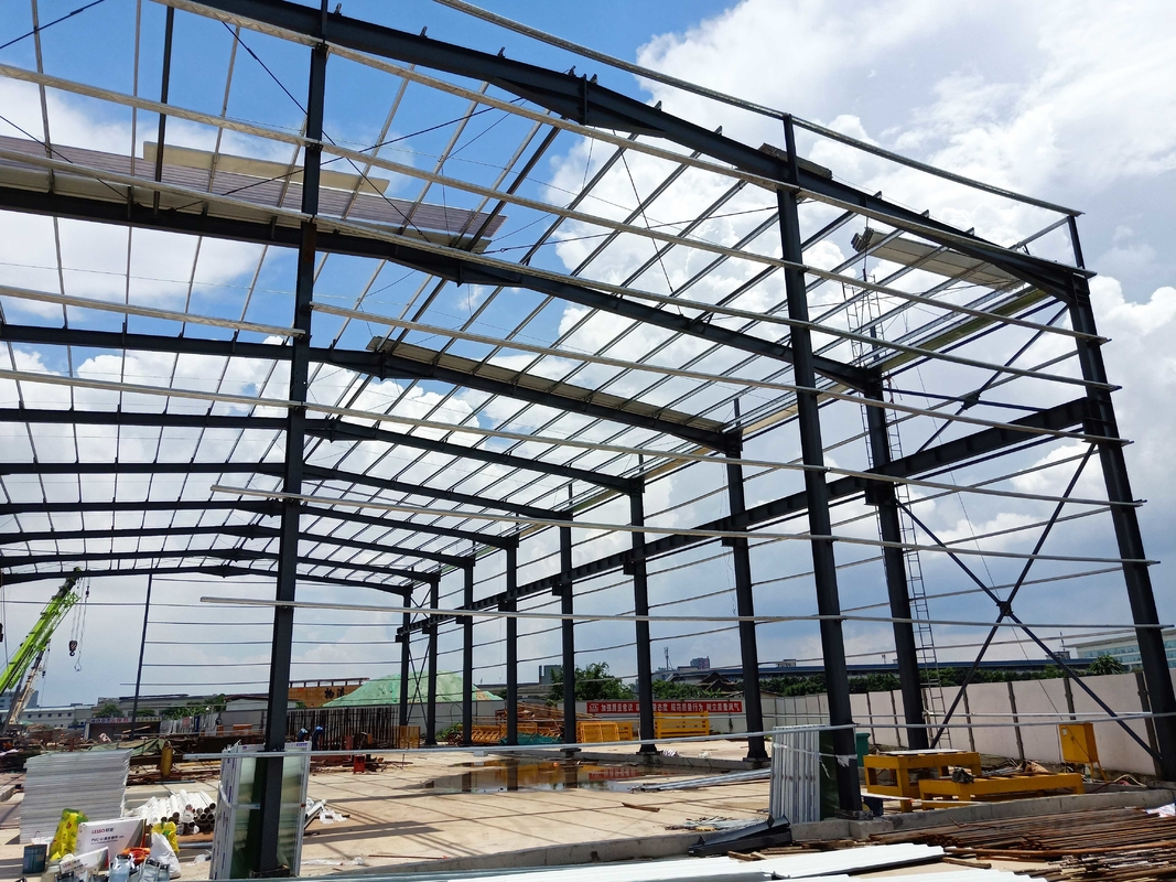 Stable H Steel Structure Industrial Metal Frame Workshop Construction Fast For Subway Workshop