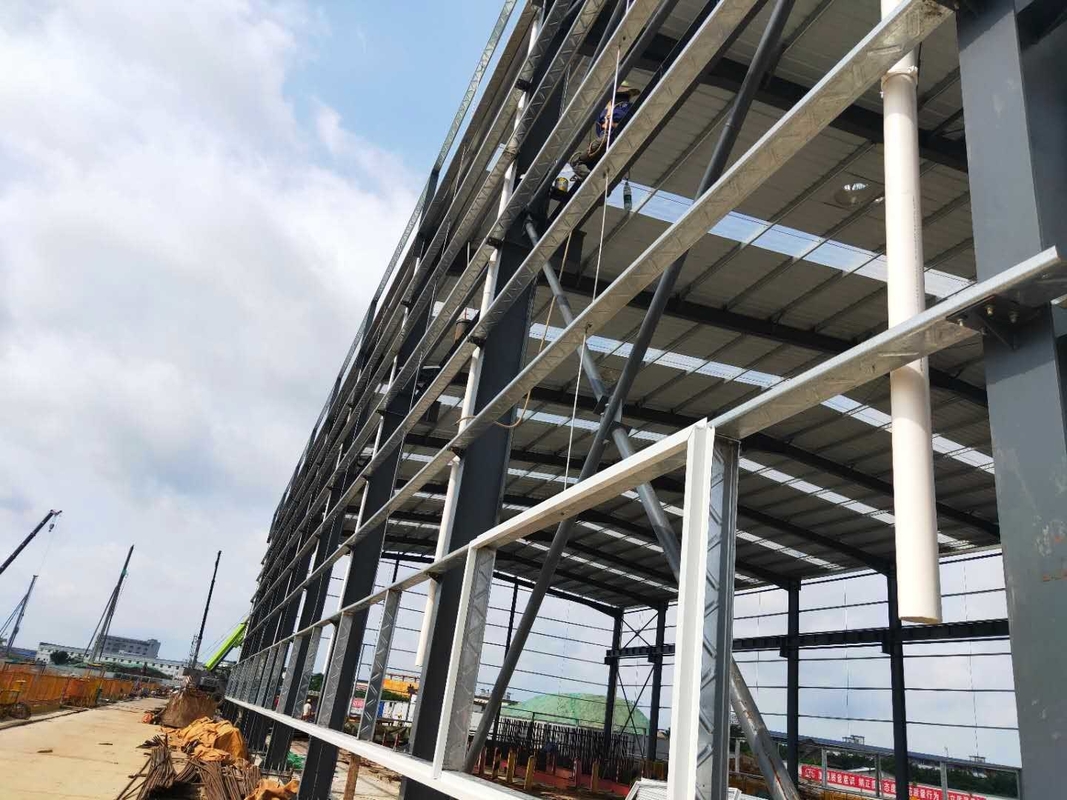 Stable H Steel Structure Industrial Metal Frame Workshop Construction Fast For Subway Workshop