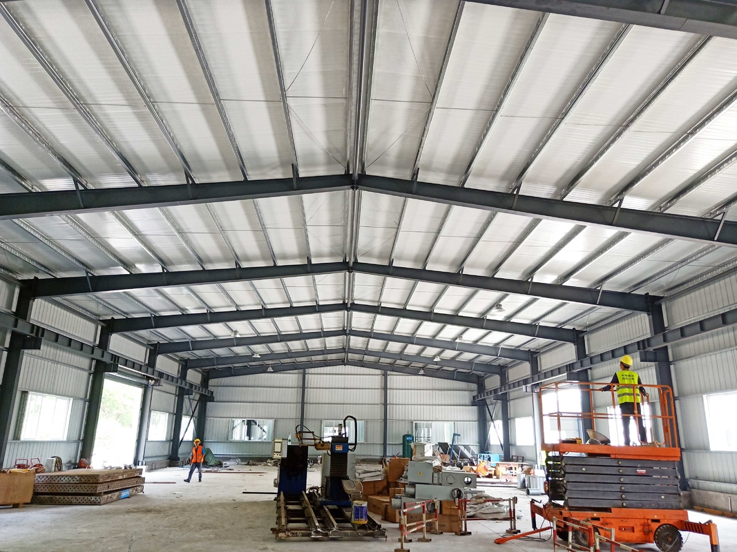Fireproof Material Metal Steel Plate Steel Structure Building Warehouse With Electric Rolling Shutter Door
