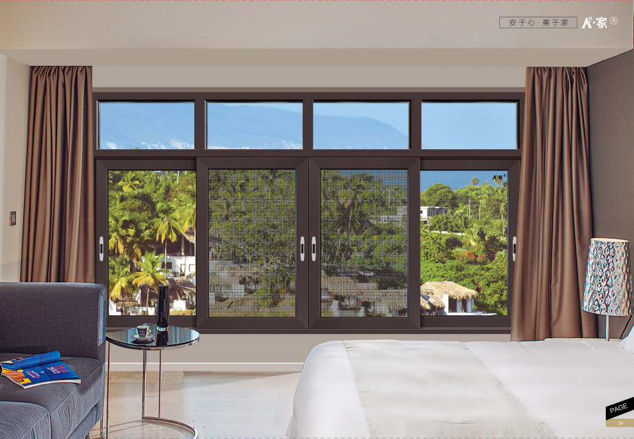 The Thermal Insulation And Sound Insulation Sliding Window With Screen For Bedroom , Study , Balcony , Etc.