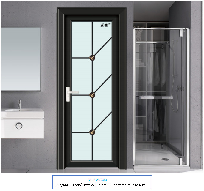 Bathroom aluminum alloy swing door, a variety of patterns to choose from and customize
