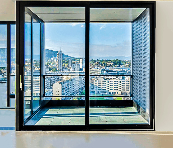 76 Lift Door Aluminum Alloy 6063-T6 Indoor And Outdoor For Private Residences , Villas , Commercial Areas , Offices , Large Balconies