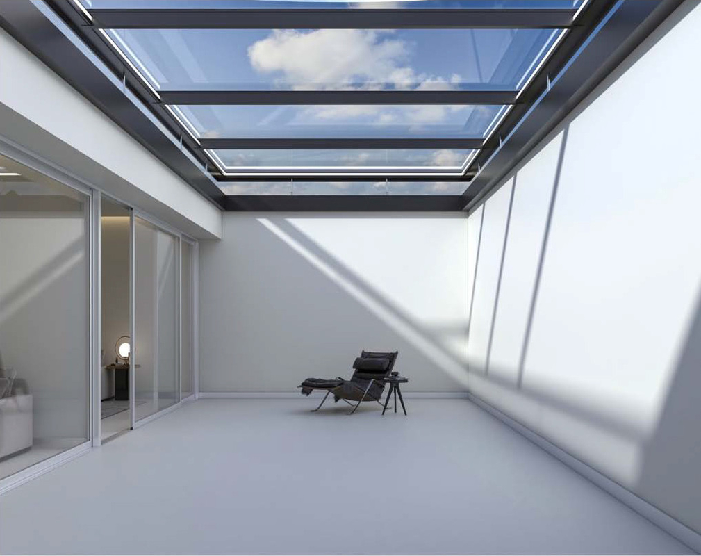 Double Glazed Aluminum Electric Skylight Roof For Hospital Restaurant Hotel House Terrace Roof