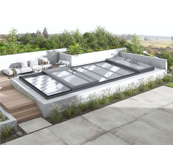 Double Glazed Aluminum Electric Skylight Roof For Hospital Restaurant Hotel House Terrace Roof