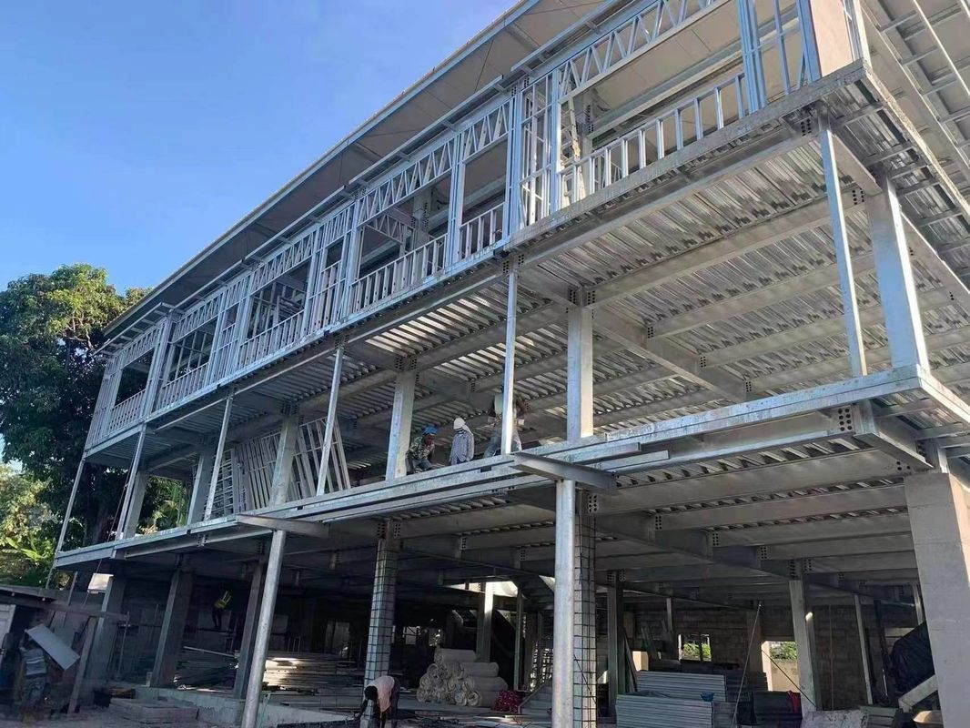 Sound Insulation Slope Roof Villa Multi Storey Light Steel Gauge House For Hospital