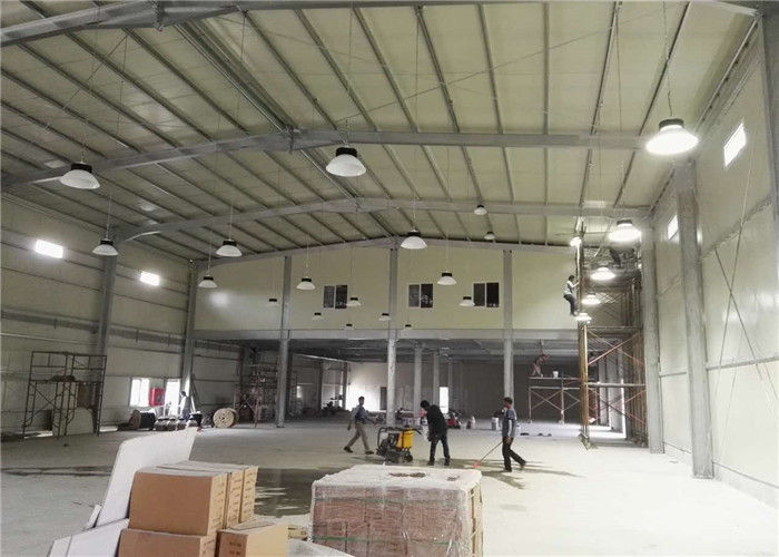 H Steel Frame Steel Frame Warehouse , Pre Built Steel Buildings With Sandwich Wall Panel