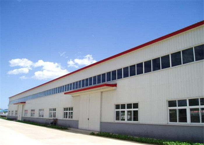 High Durability Premade Steel Buildings , Metal Workshop Building Kits With Crane