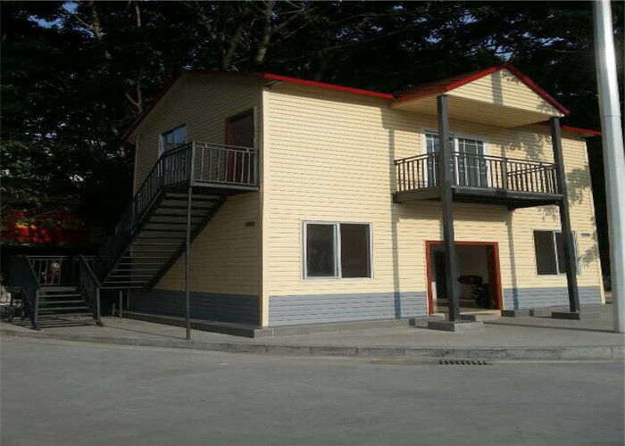 Two Floors Villa Type Sandwich Panel Steel Building House Prefab With Balcony