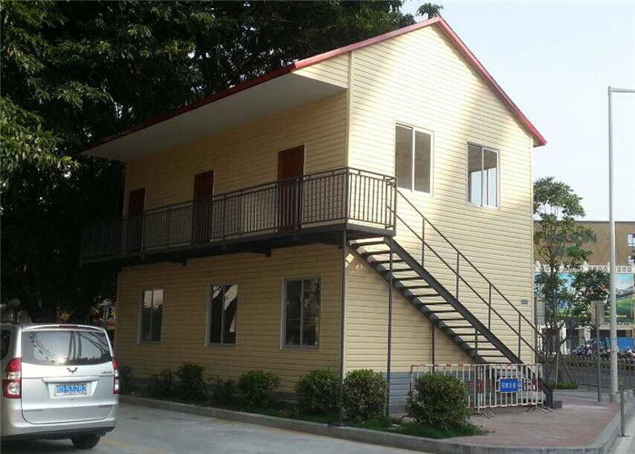 Two Floors Villa Type Sandwich Panel Steel Building House Prefab With Balcony