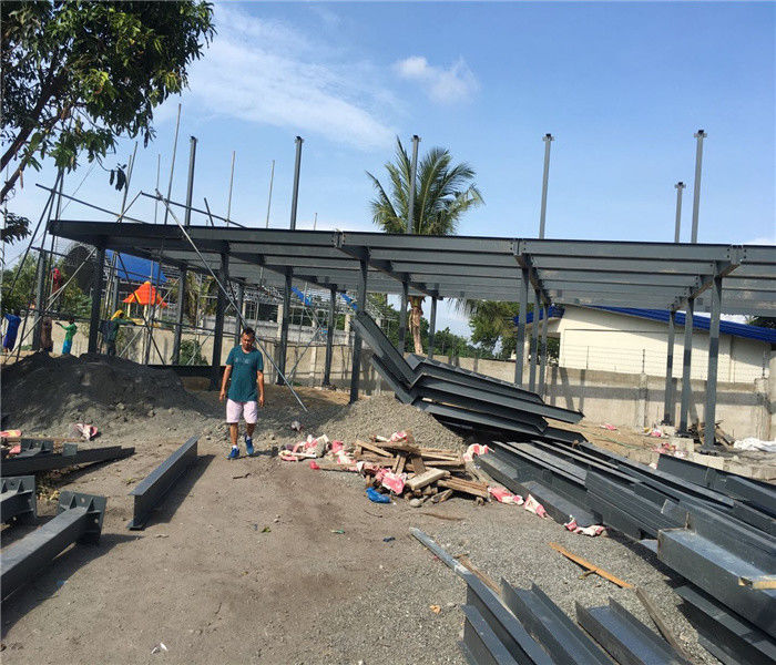 Grey Color H Section Prefabricated Steel Structures For Garages
