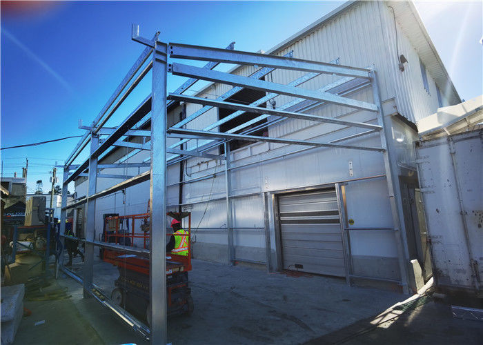Single Slope Roof Hot-Dipped Galvanized Steel Frame Metal Storage Building For Seafood